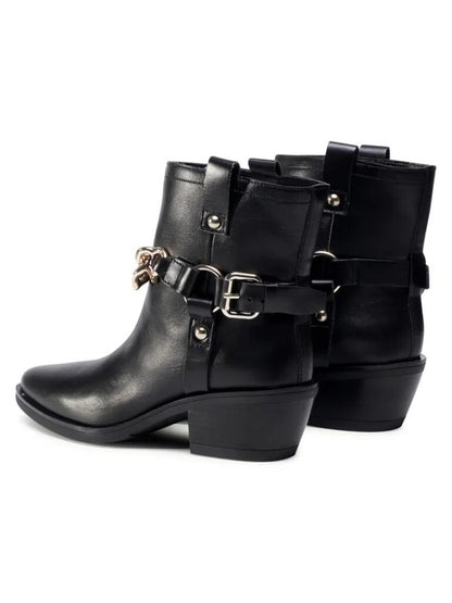 Black Ankle Boot with Chain Detail