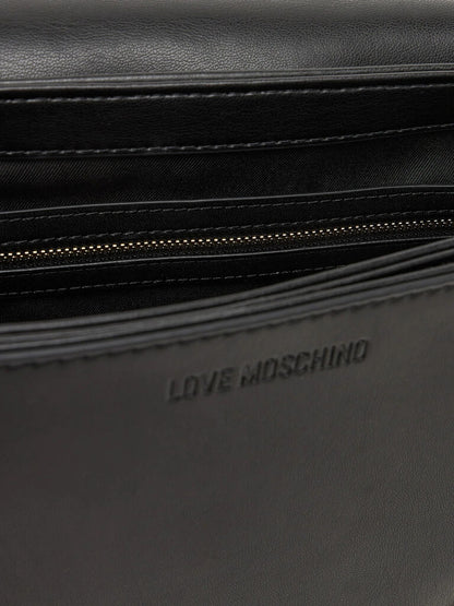 Black Quilted Crossbody Bag with Chain Strap