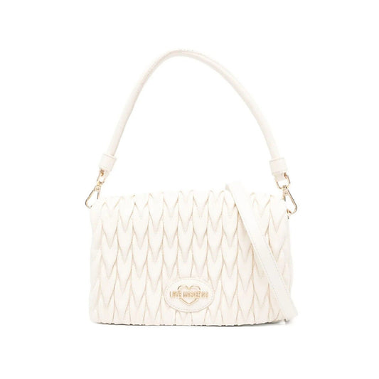Ivory Quilted Handbag with Dual Straps