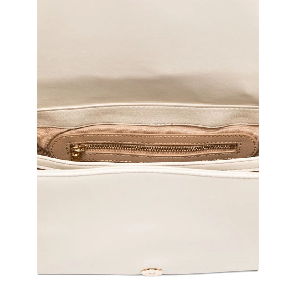 Ivory Quilted Handbag with Dual Straps