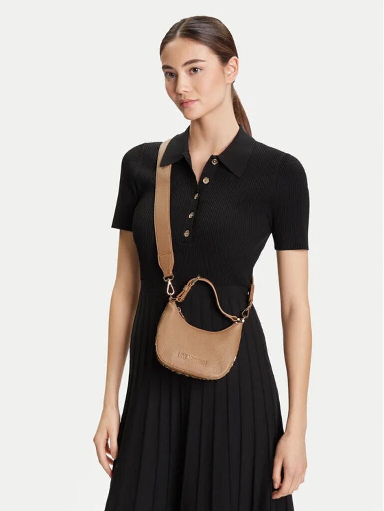 Camel Textured Hobo Bag with Adjustable Handle