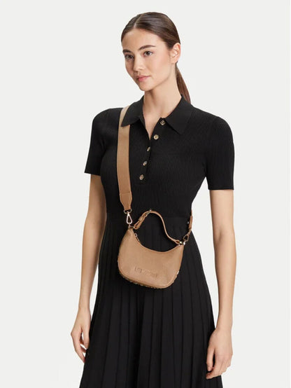 Camel Textured Hobo Bag with Adjustable Handle