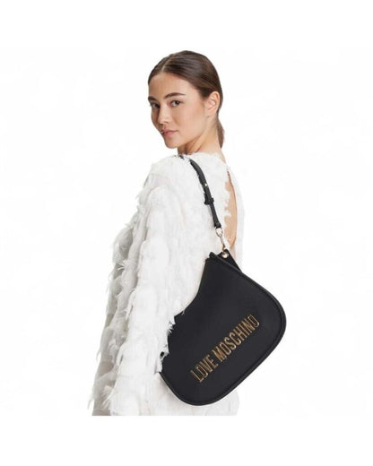 Black Nylon Crossbody Bag with Logo Detail