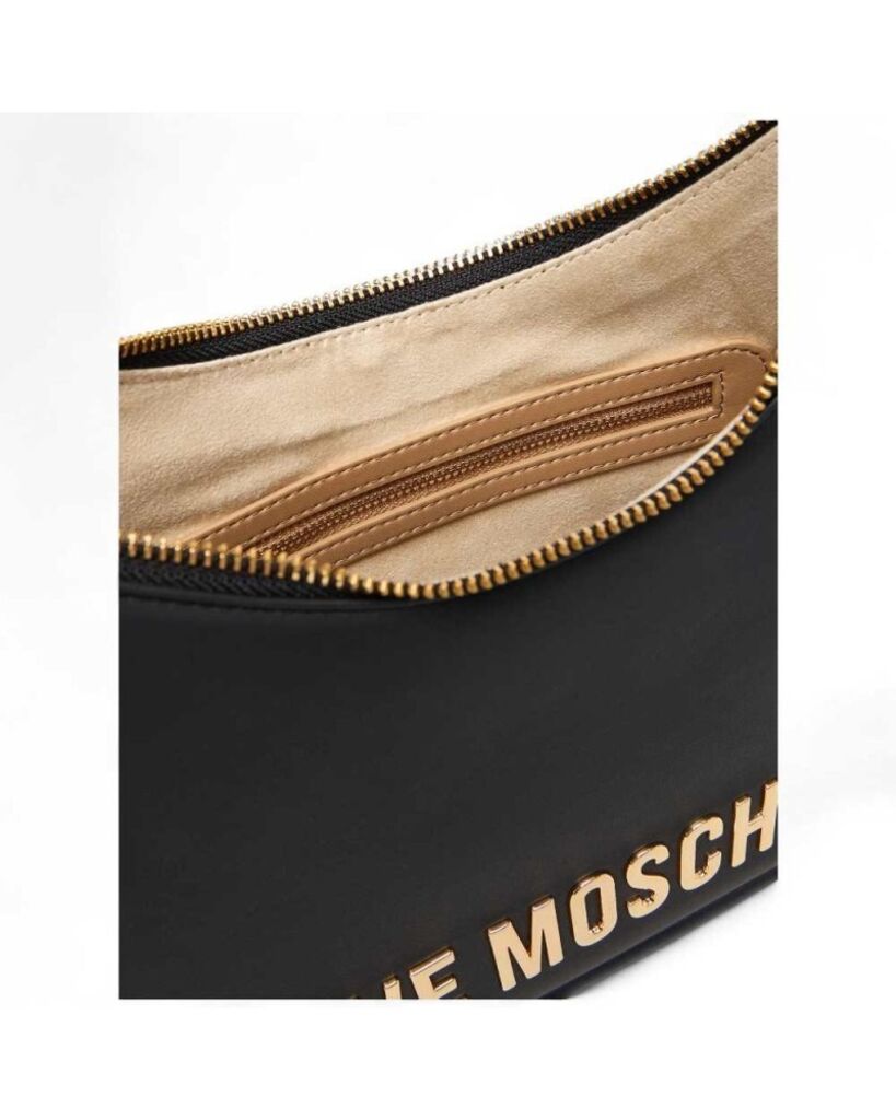 Black Nylon Crossbody Bag with Logo Detail