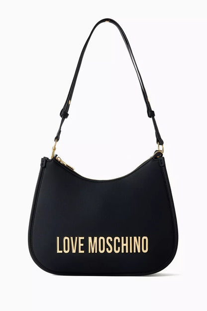 Black Nylon Crossbody Bag with Logo Detail