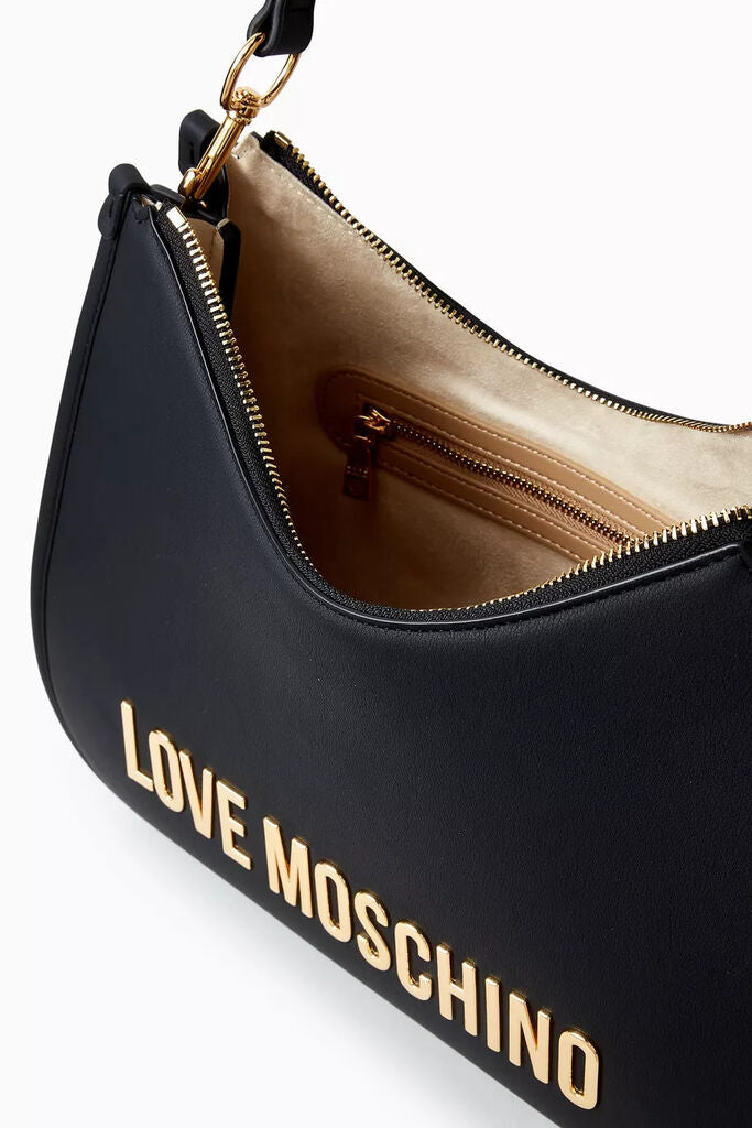 Black Nylon Crossbody Bag with Logo Detail