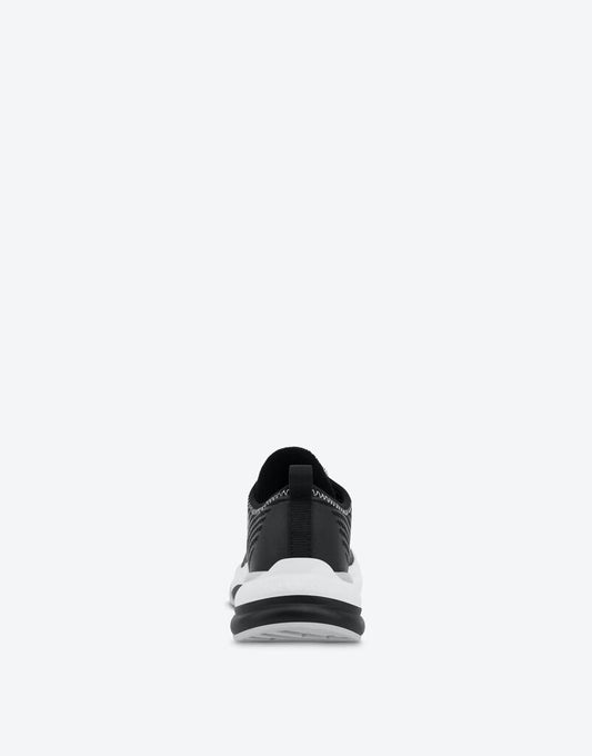 Black Mesh Sneakers with Heart Detail