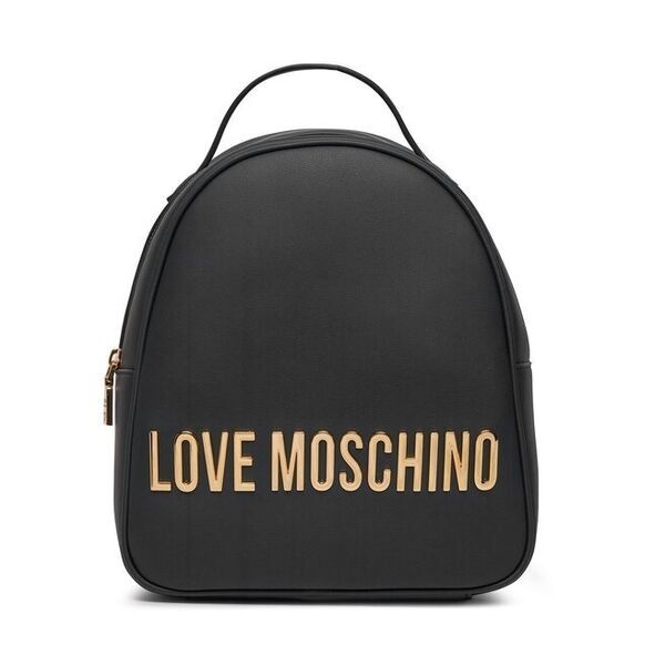 Black Backpack with Gold Logo Detail