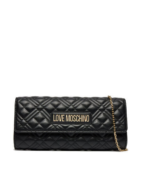 Black Quilted Clutch with Chain Strap