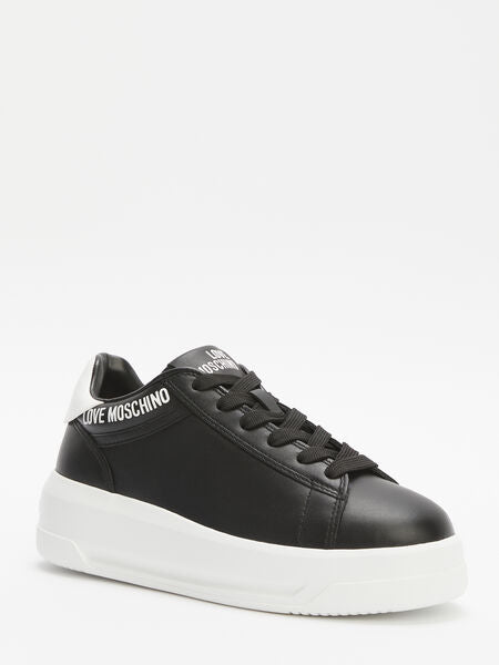 Black Logo Accent Platform Sneakers