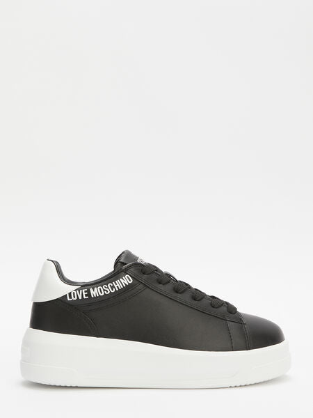 Black Logo Accent Platform Sneakers