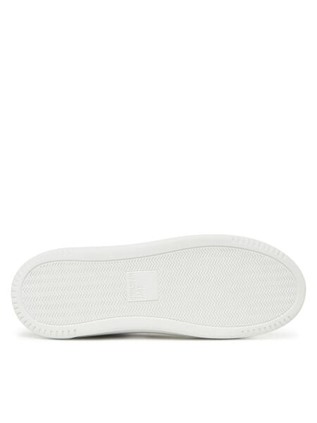 White Leather Sneakers with Heart Detail