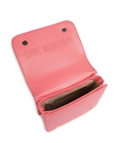 Coral Quilted Shoulder Bag with Chain Strap