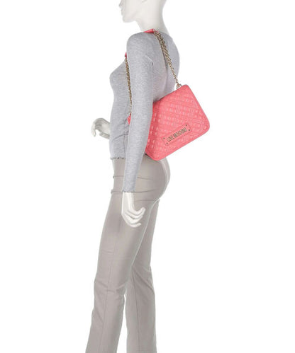 Coral Quilted Shoulder Bag with Chain Strap