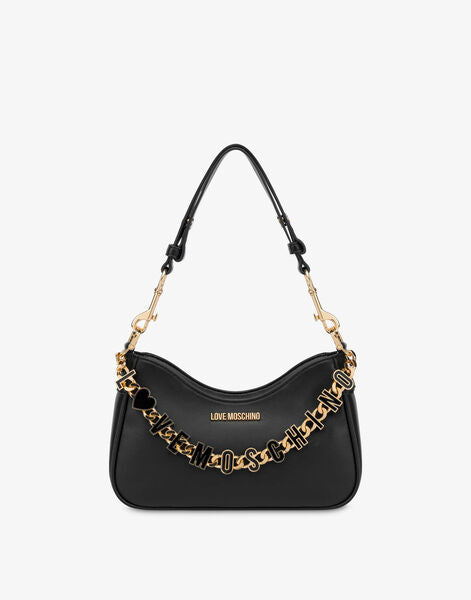 Black Structured Bag with Gold Accents