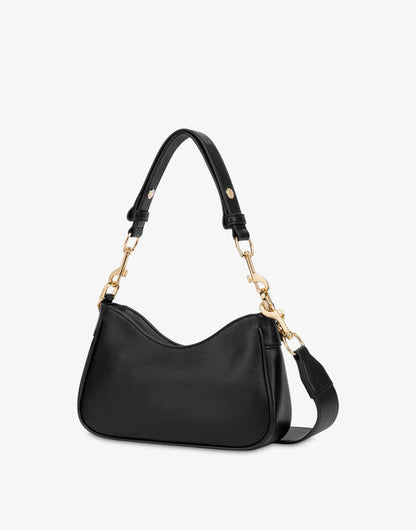 Black Structured Bag with Gold Accents