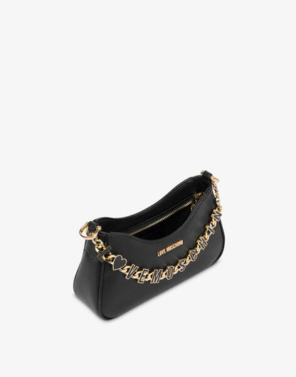 Black Structured Bag with Gold Accents