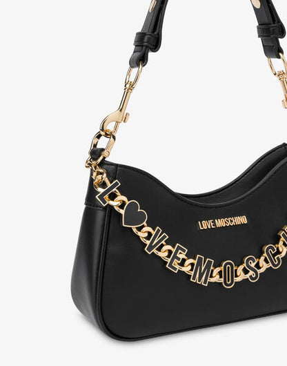Black Structured Bag with Gold Accents