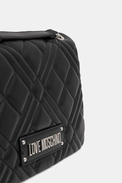 Black Quilted Shoulder Bag with Chain Hardware
