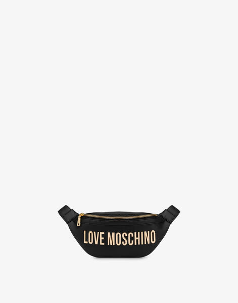 Black Logo Embossed Belt Bag