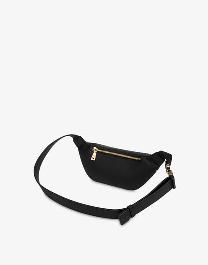 Black Logo Embossed Belt Bag