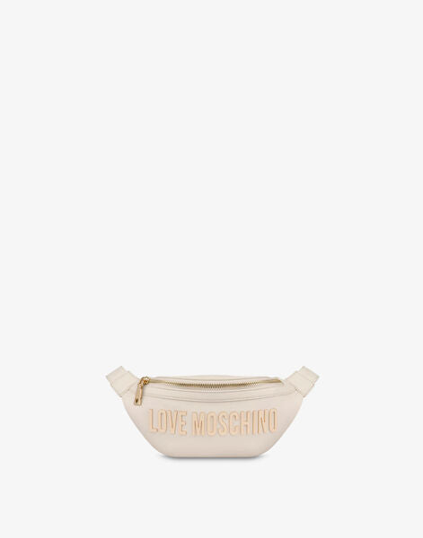 Cream Logo Waist Bag with Gold Zipper