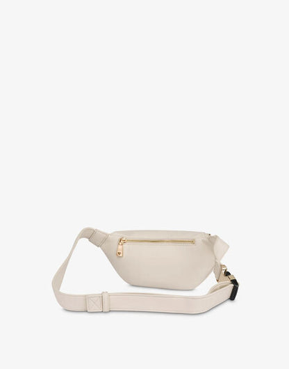 Cream Logo Waist Bag with Gold Zipper