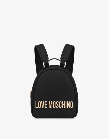 Black Logo Backpack with Adjustable Straps