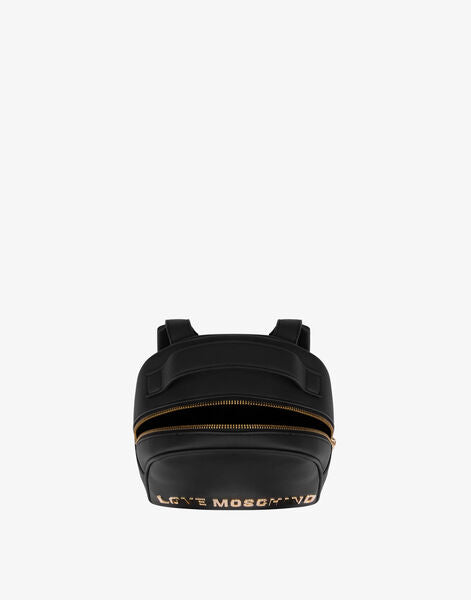 Black Logo Backpack with Adjustable Straps