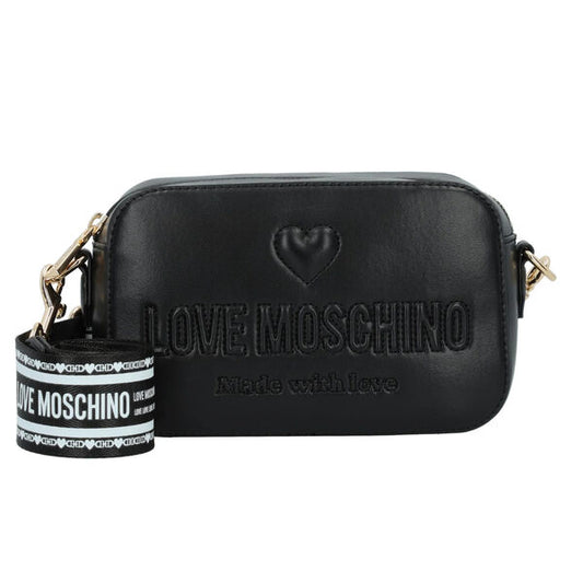Black Logo Embossed Crossbody Bag