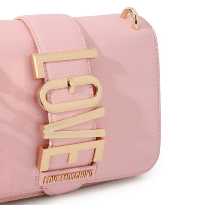Pink Logo Embellished Crossbody Bag