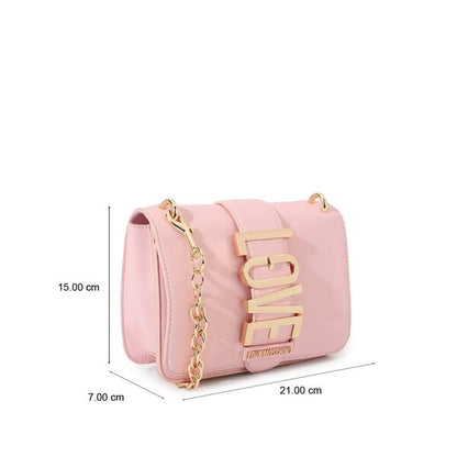 Pink Logo Embellished Crossbody Bag