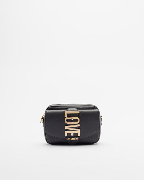 Black Mini Crossbody Bag with Bold Logo