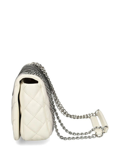 Black Gradient Quilted Shoulder Bag with Chain Strap