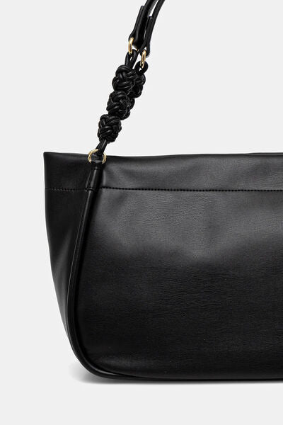 Black Logo-Embellished Tote with Knotted Handle