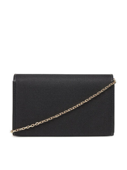Black Woven Clutch with Chain Strap