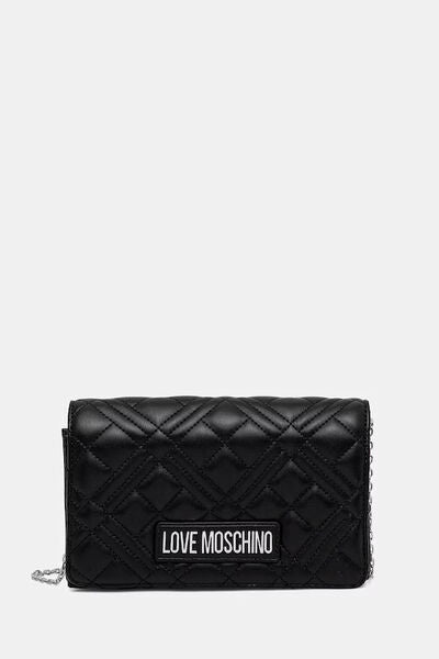 Black Quilted Clutch with Chain Strap