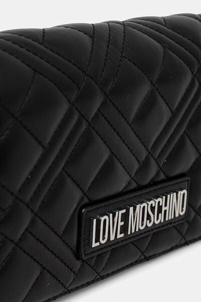 Black Quilted Clutch with Chain Strap