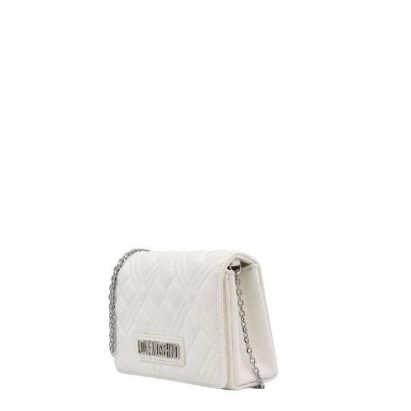 White Quilted Crossbody Bag with Chain Strap