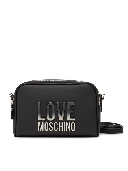 Black Logo Embossed Crossbody Bag