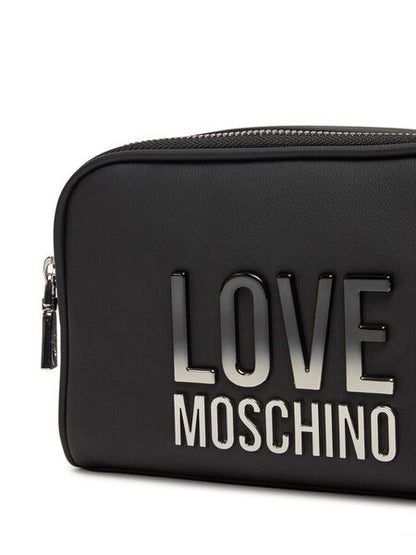 Black Logo Embossed Crossbody Bag