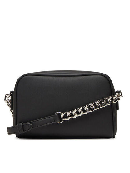 Black Logo Embossed Crossbody Bag