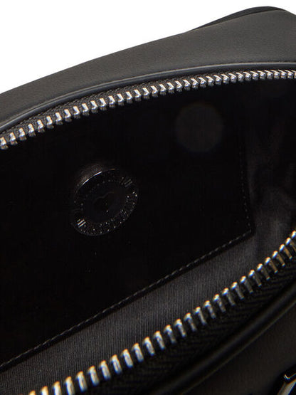 Black Logo Embossed Crossbody Bag