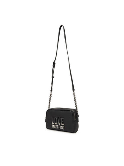 Black Logo Embossed Crossbody Bag