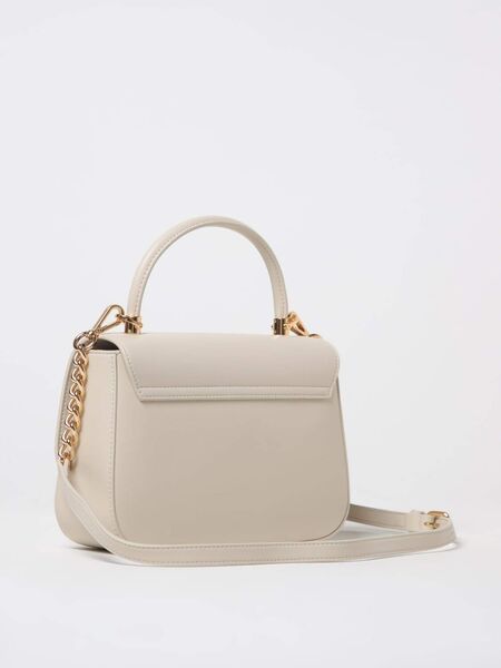 Ivory Structured Handbag with Gold Accents