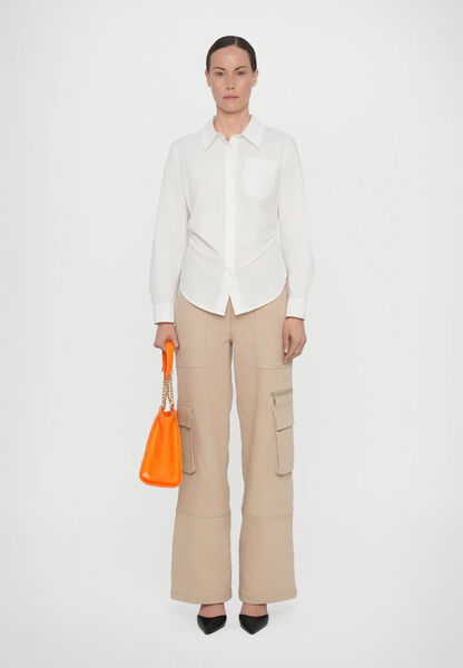 Orange Canvas Tote with Heart Accent