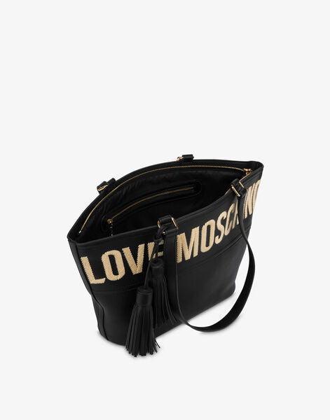 Black Tote Bag with Double Handles