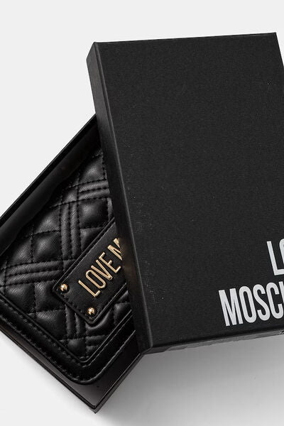 Black Quilted Chain Bag with Logo Plaque