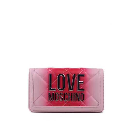 Pink Quilted Clutch with Bold Logo