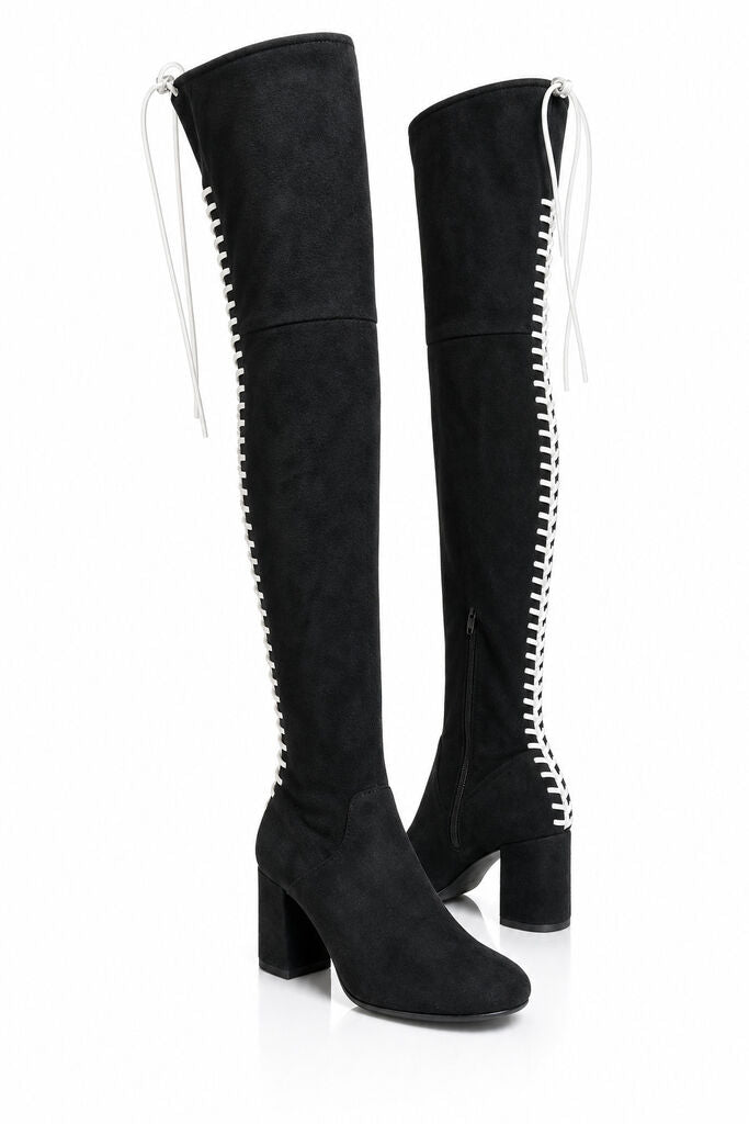 Shoes Suede BLK-WHI